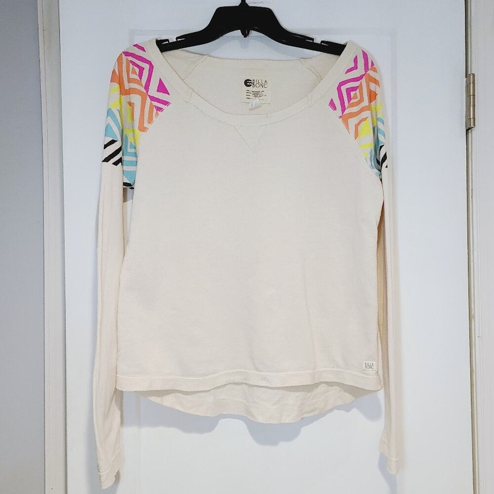 Billabong Wide Neck Sweatshirt With Neon Detail - Picture 1 of 5